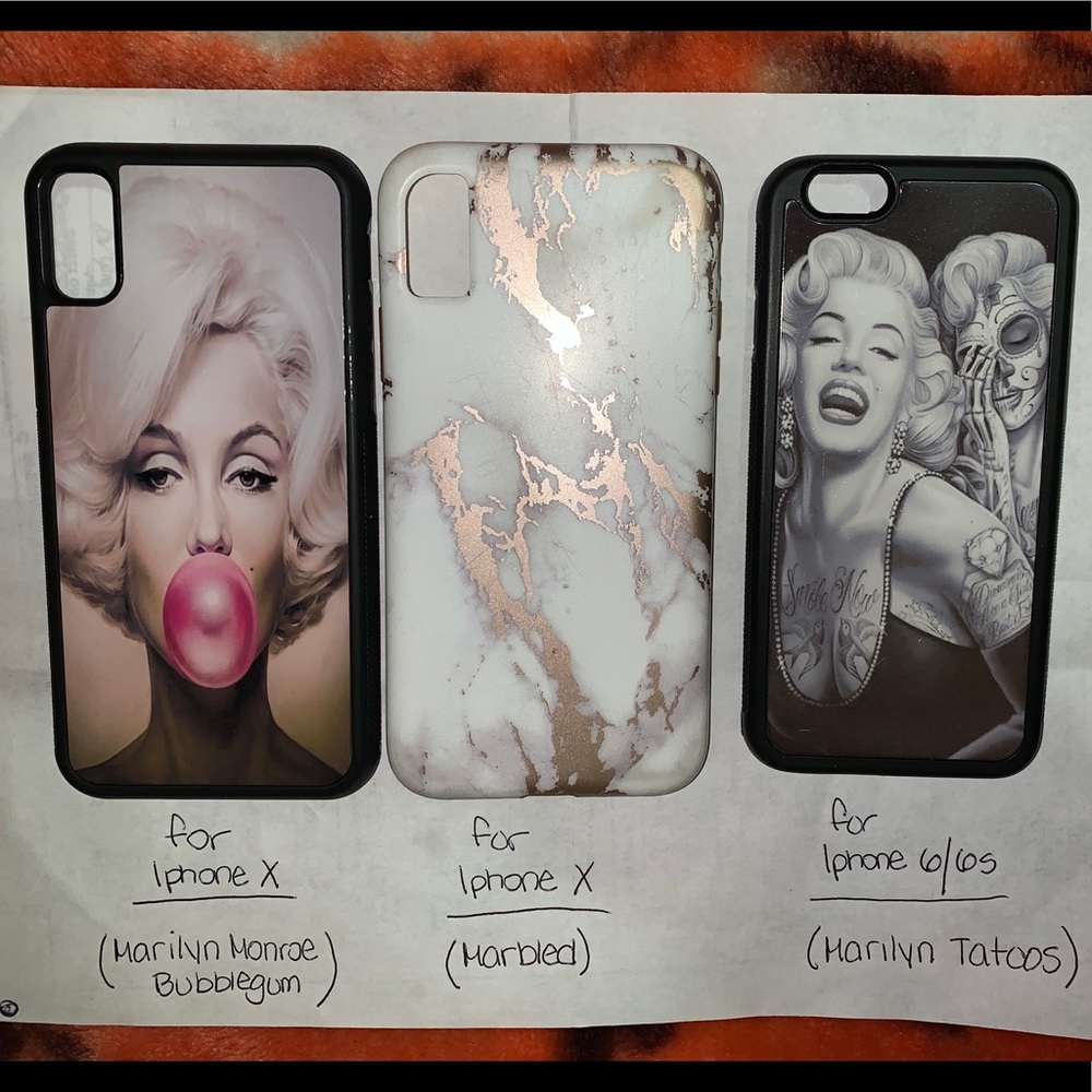 Marilyn Monroe/ Marbled Iphone Cases